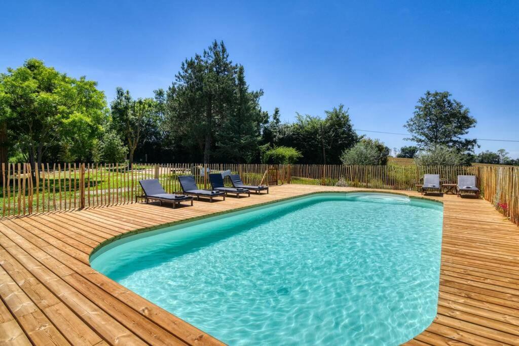 Chalet De Charme Avec Piscine Villa Aurade Kültér fotó